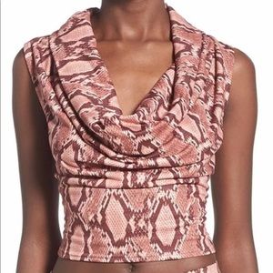 Missguided Tops - Missguided NEW sz 10 Cowl Neck Snakeskin top $46 Missguided Tops - Missguided NEW sz 10 Cowl Neck Snakeskin top $46
